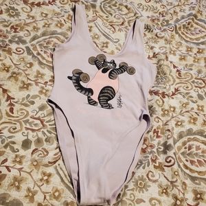 Vintage Cat B Kilban Excersise Alley Cat Leotard Lavendar Size M Medium Bodysuit